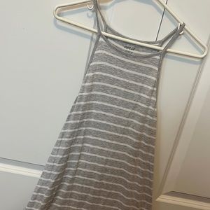 Light gray and white stripped aerie dress